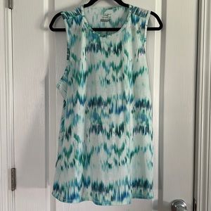 Tekgear DryTek green and blue tie dyed tank top scoop-neck sleeveless XXL